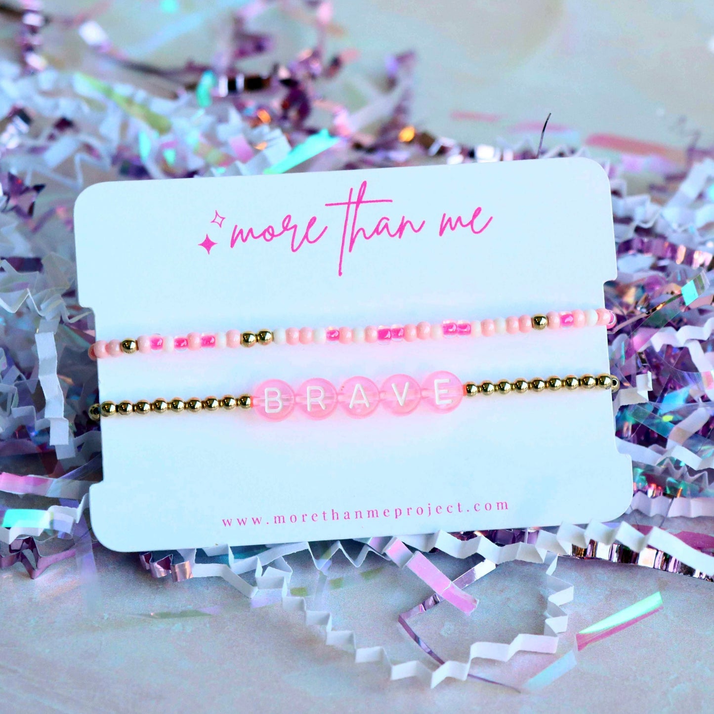 think pink {brave} pink bracelet set