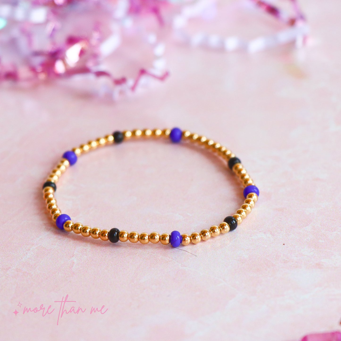 blue & black blakely beaded bracelet