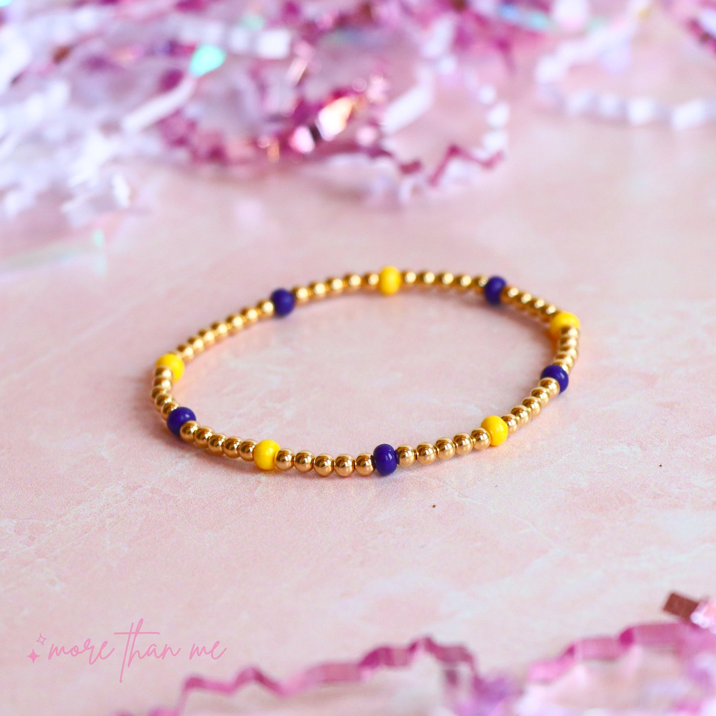 navy & gold blakely beaded bracelet