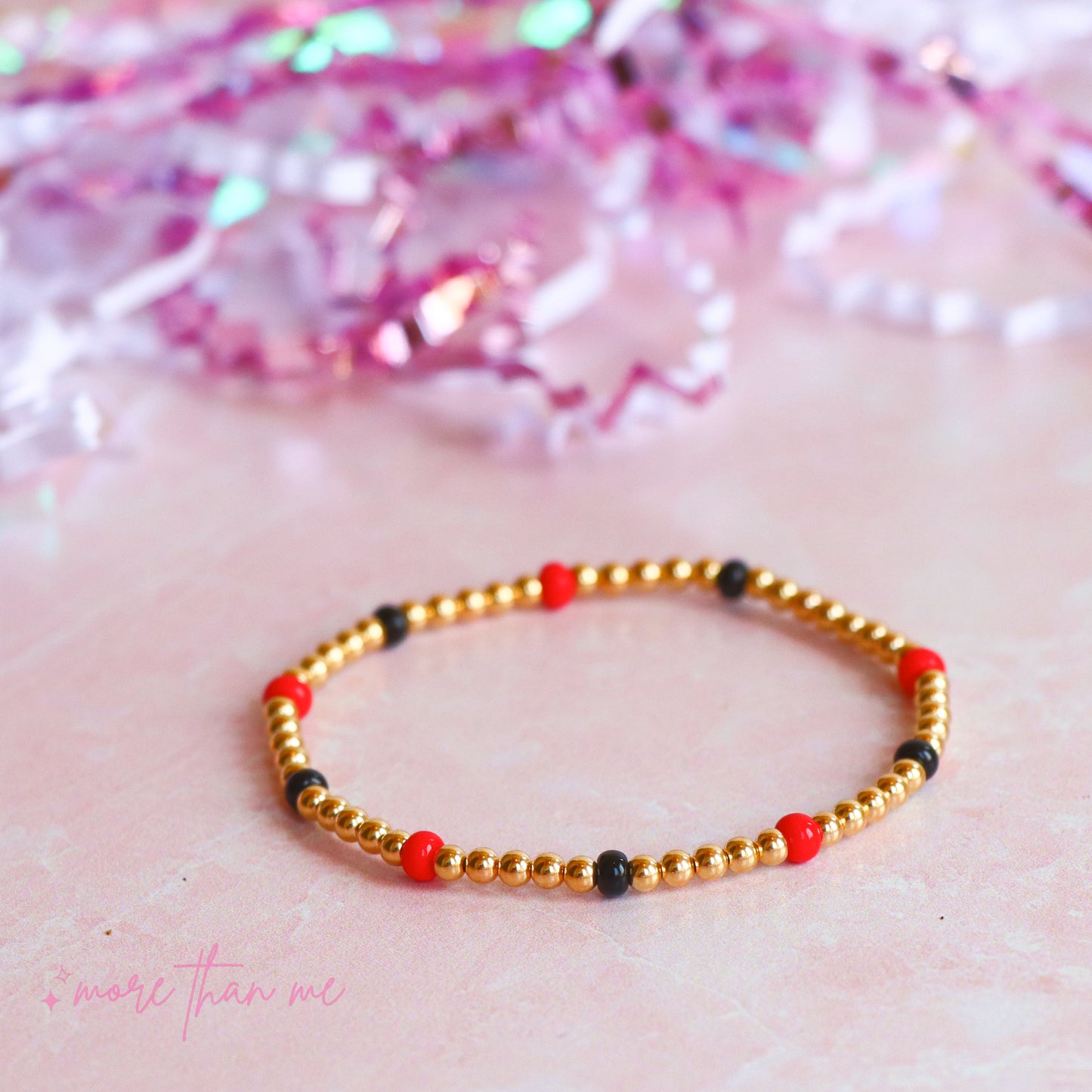 red & black blakely beaded bracelet