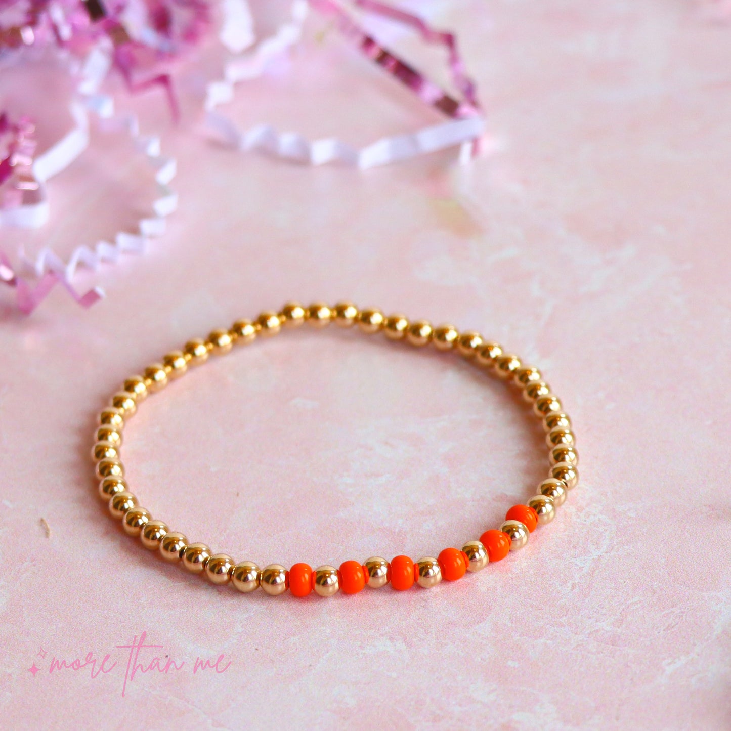 orange color bar bracelet