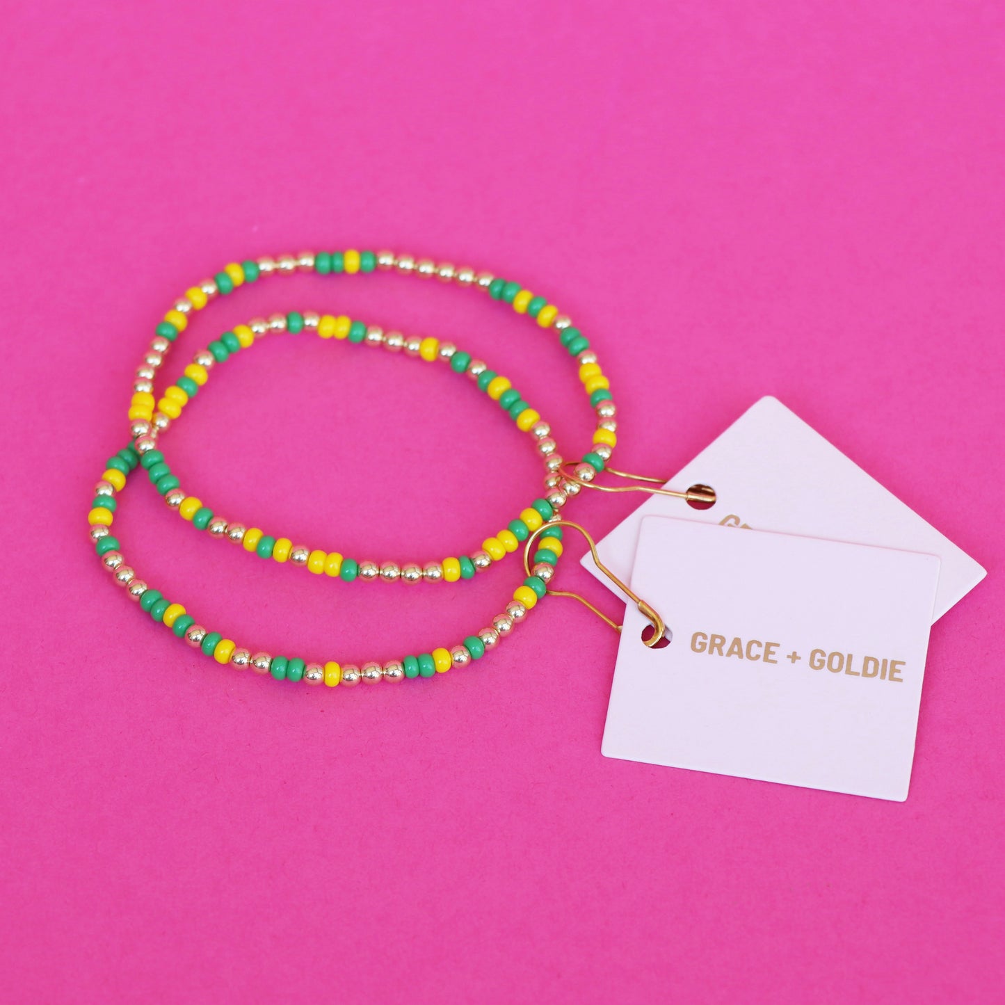 color pop bracelet {green & gold}