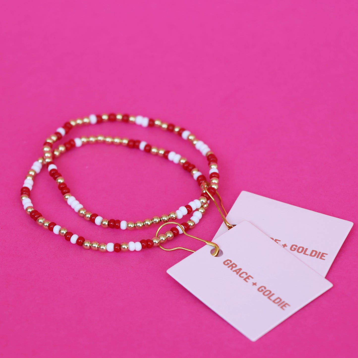 color pop bracelet {crimson & white}