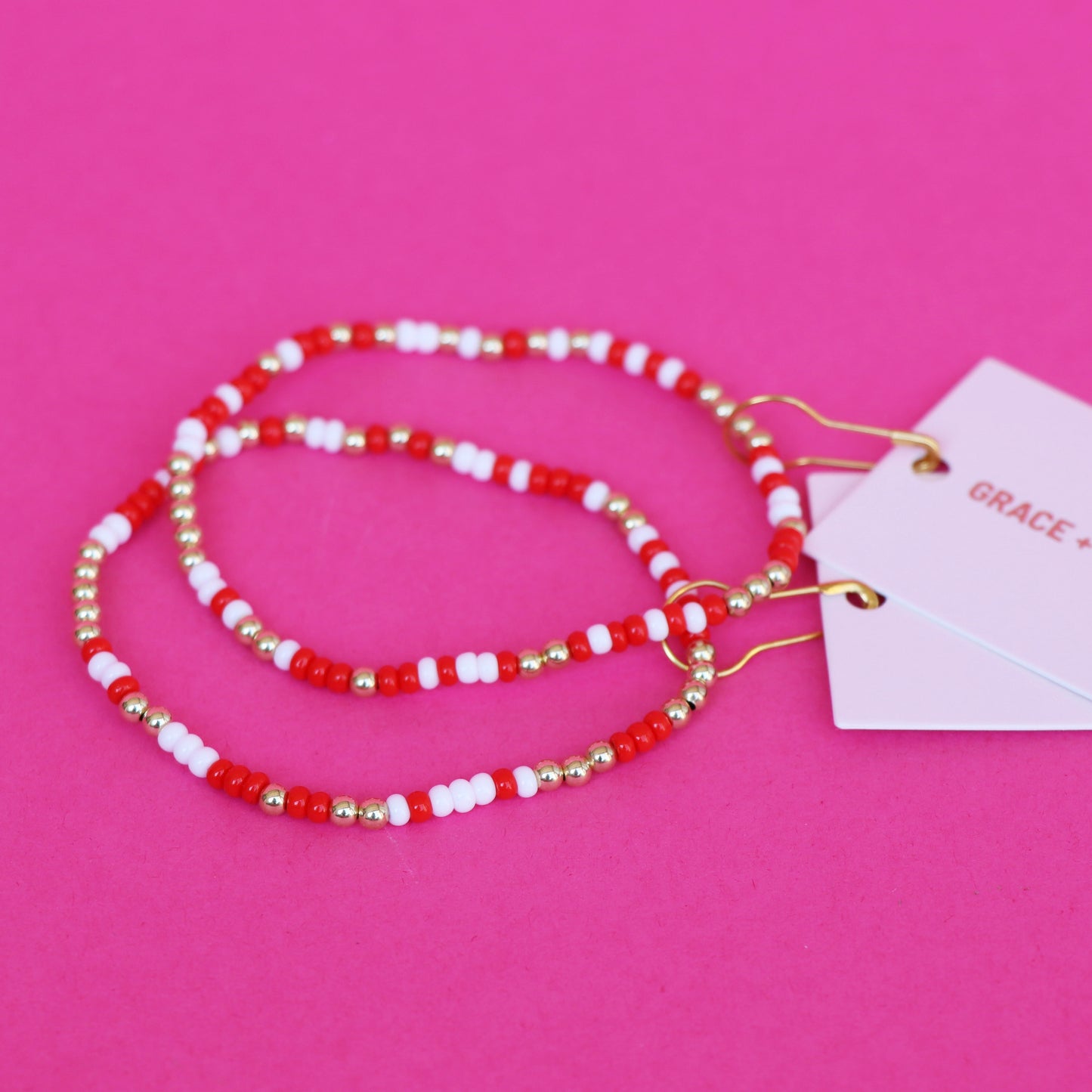 color pop bracelet {red & white}