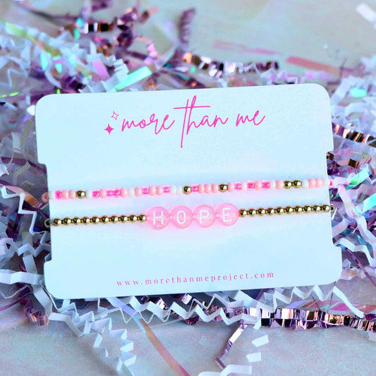 think pink {hope} pink bracelet set