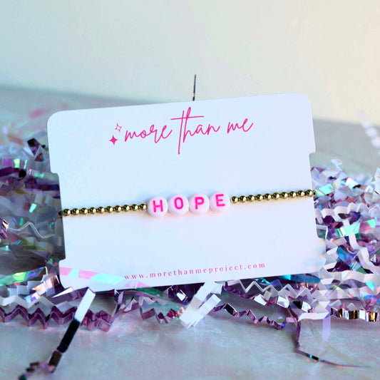 think pink {hope} white bracelet