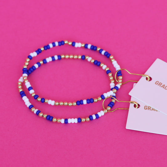 color pop bracelet {royal & white}