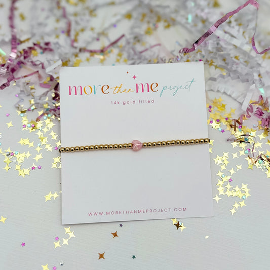 heart on a string opal bracelet {light pink}