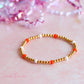 orange & white blakely beaded bracelet