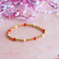 red & white blakely beaded bracelet