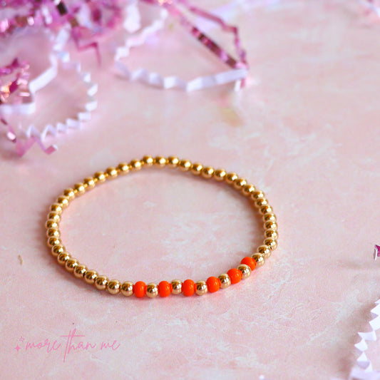 orange color bar bracelet
