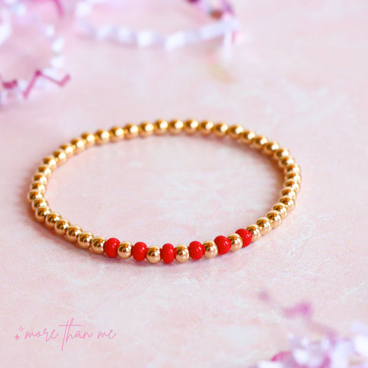 crimson color bar bracelet