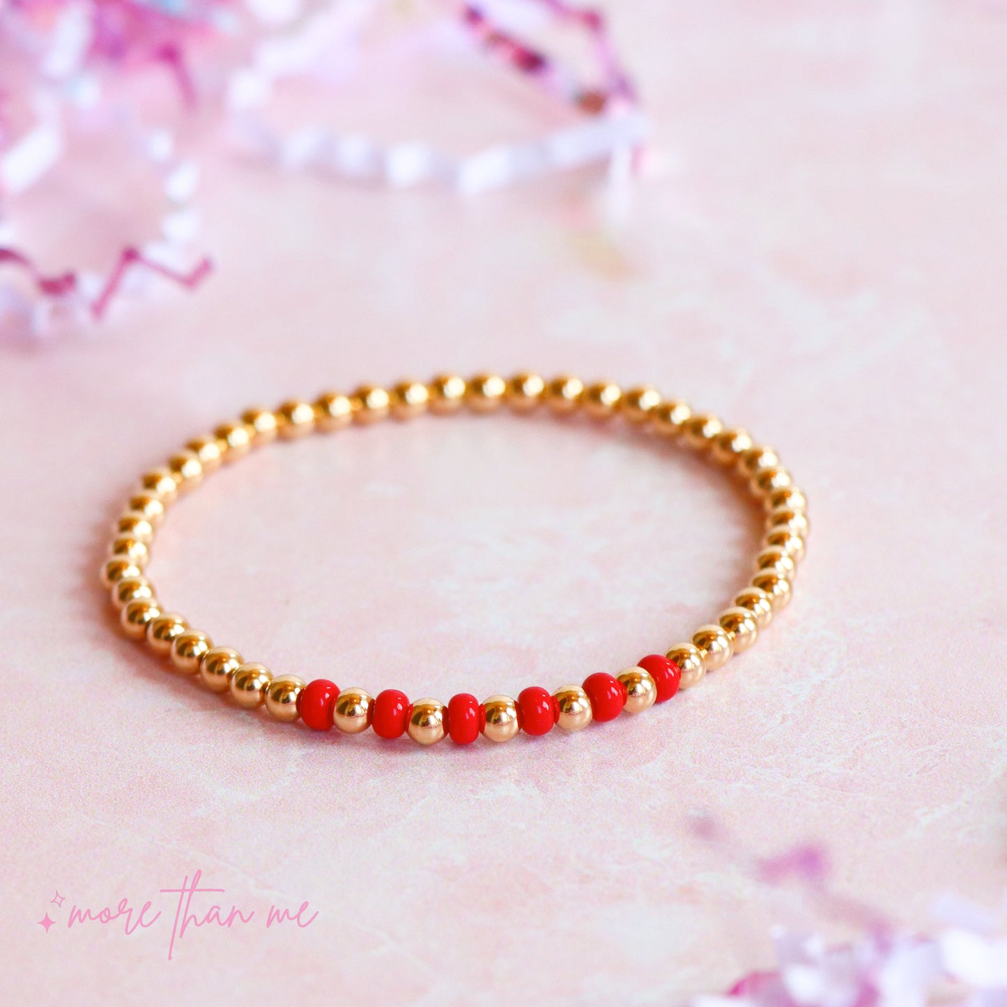 crimson color bar bracelet