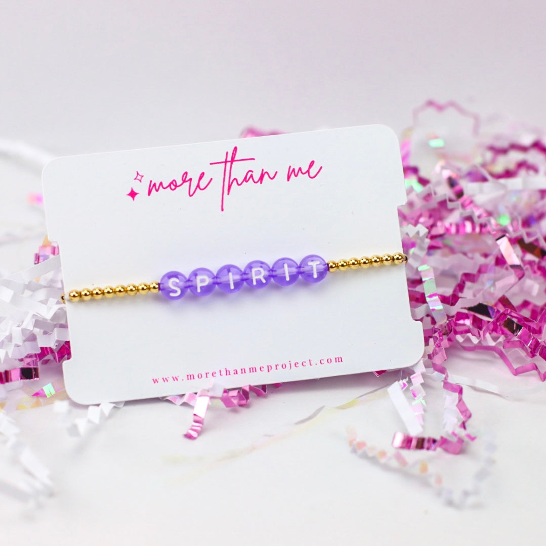 custom name bracelet- purple and white