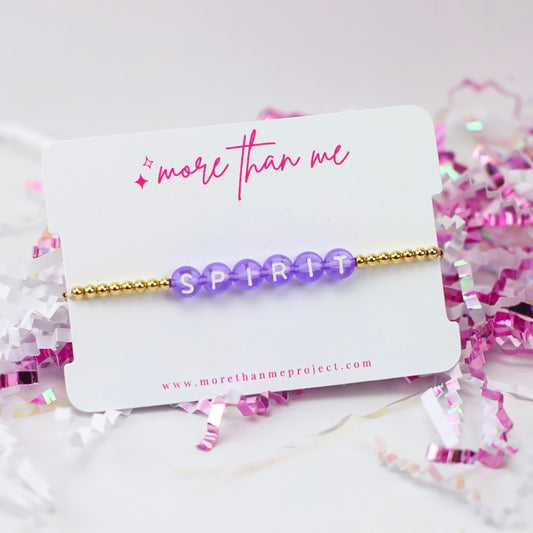 custom name bracelet- purple and white