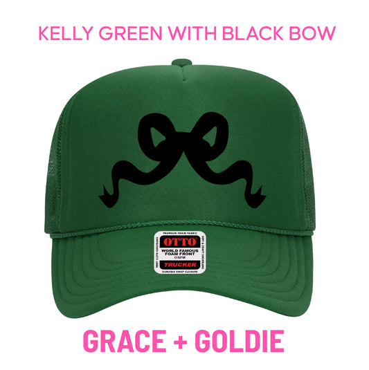 PRE-SELL kelly green with black bow
