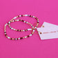 color pop bracelet {maroon & white}