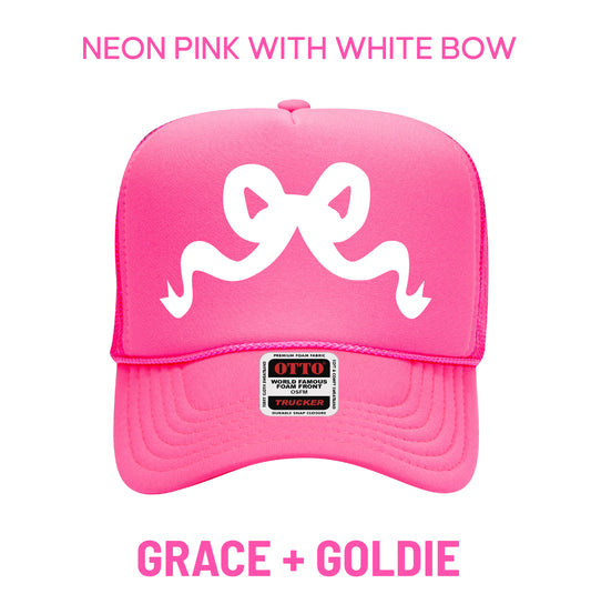 PRE-SELL neon pink with white bow