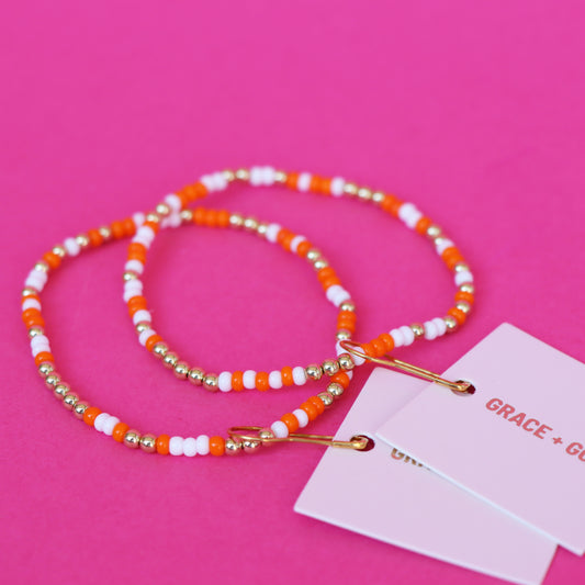 color pop bracelet {orange & white}