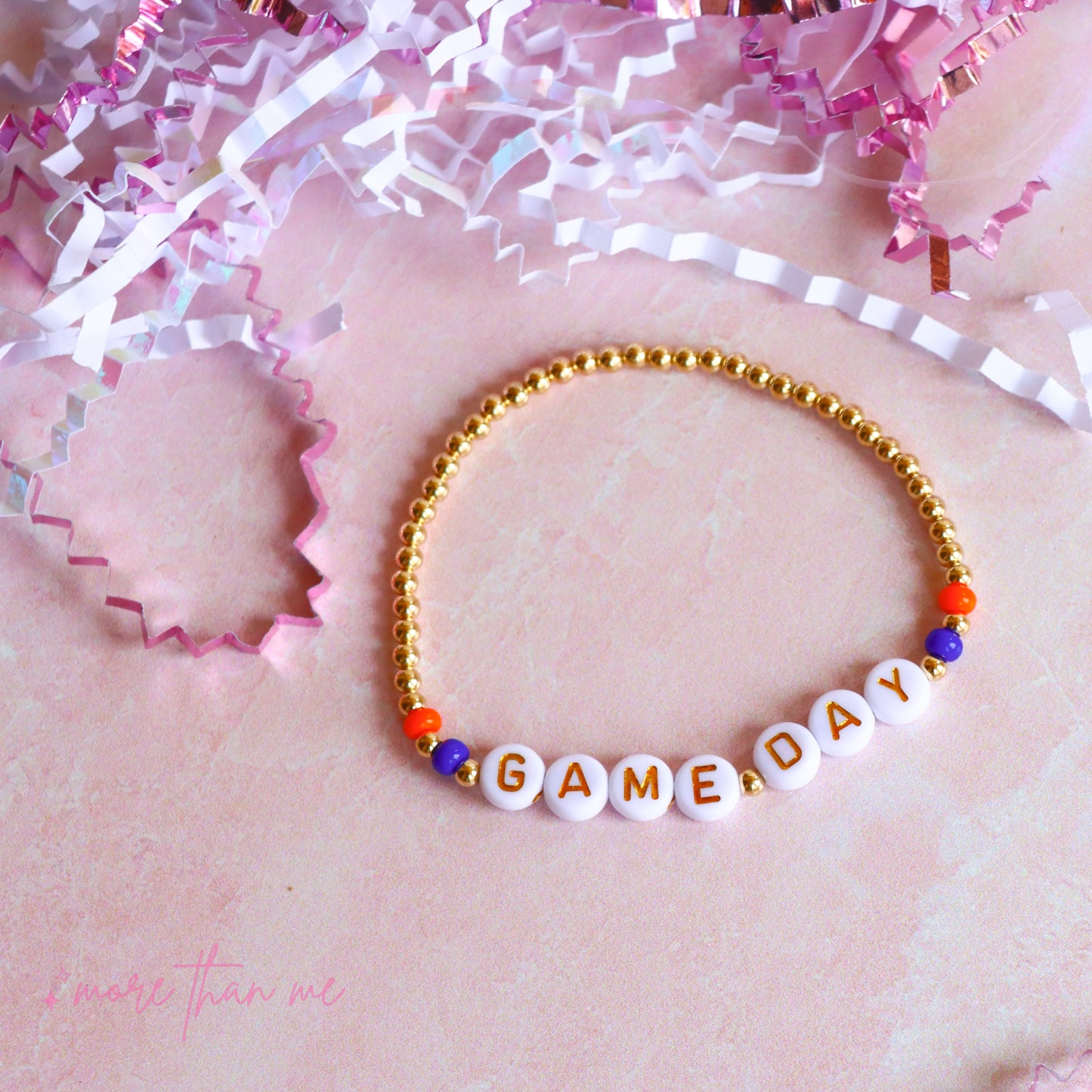 orange & blue game day beaded bracelet