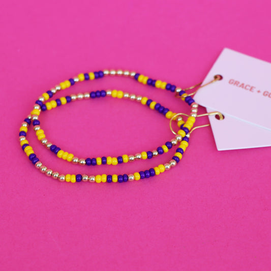 color pop bracelet {purple & gold}
