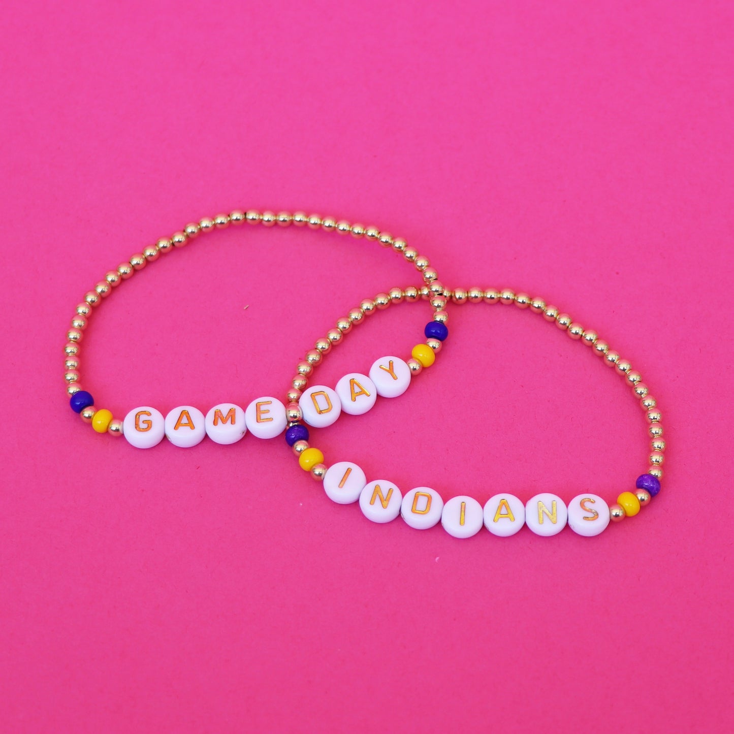 custom game day bracelet {purple & gold}