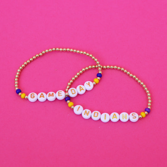 custom game day bracelet {purple & gold}