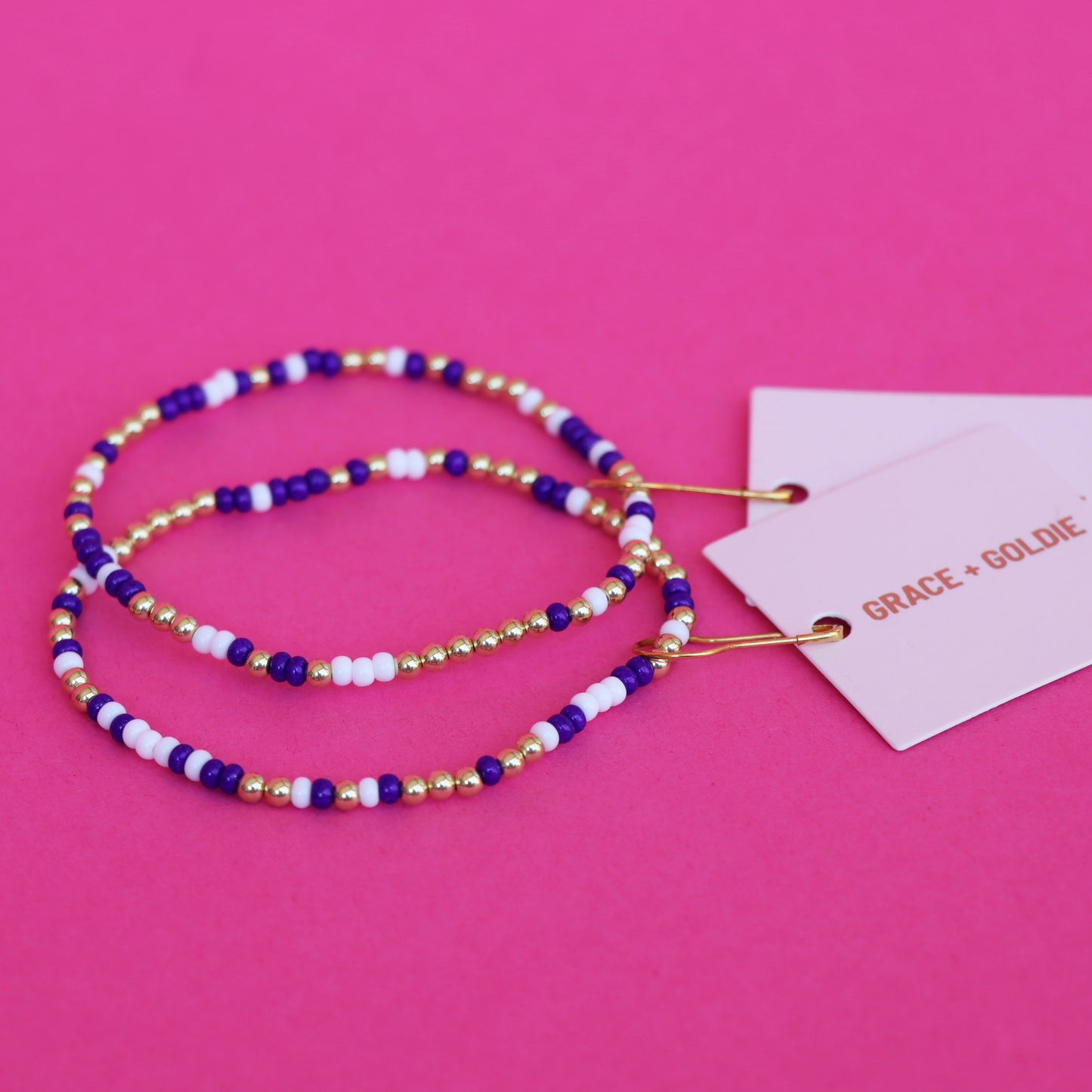 color pop bracelet {purple & white}