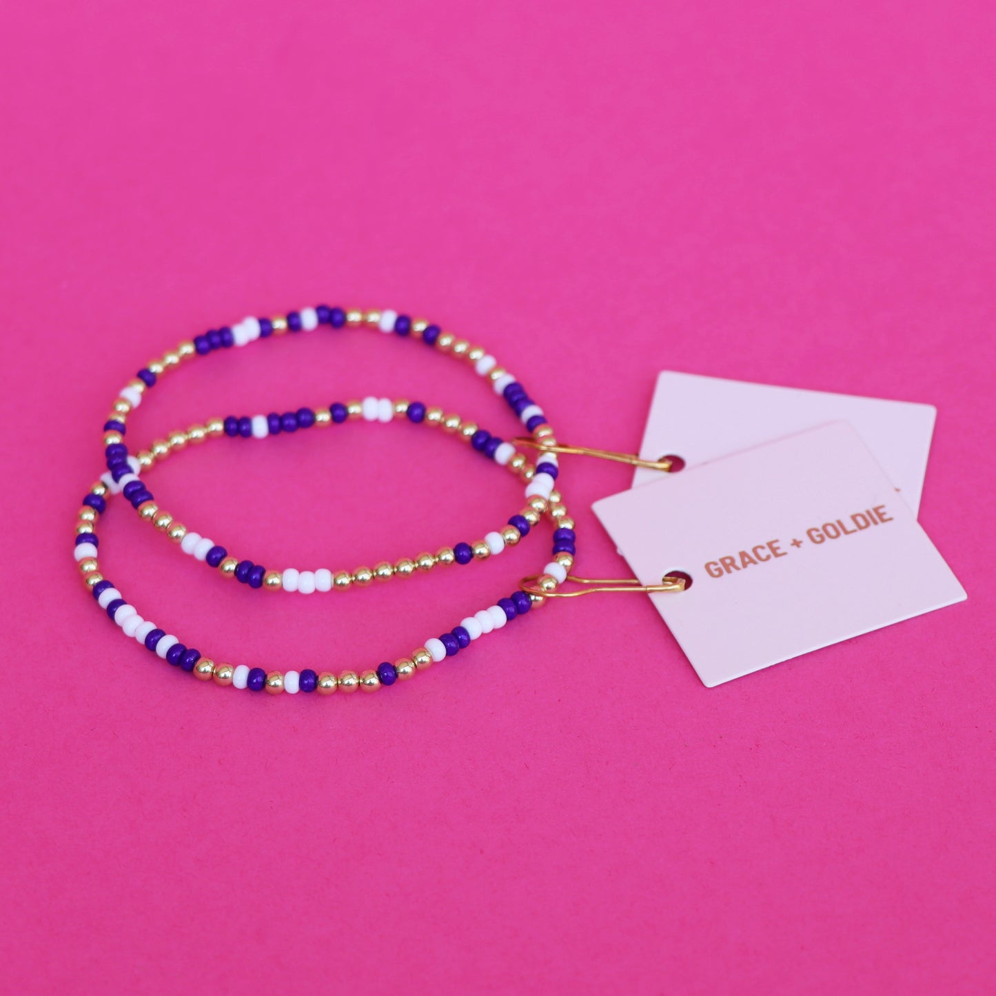 color pop bracelet {purple & white}