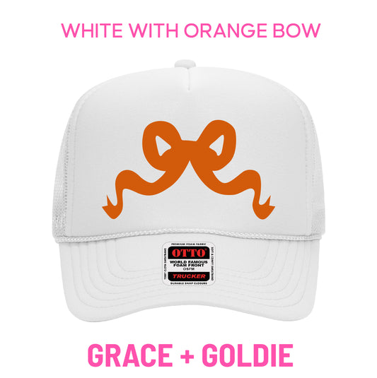 PRE-SELL white with orange bow